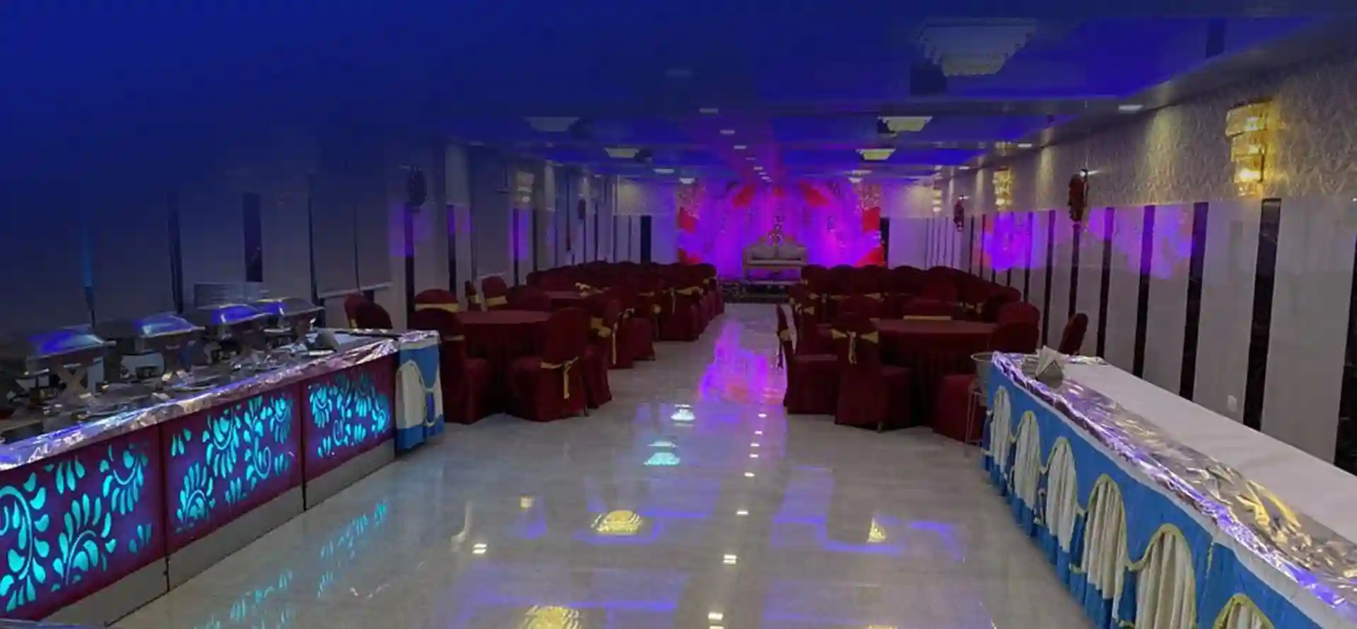 Buffet dining interior at Hotel Bodhi Tree Patna for wedding events